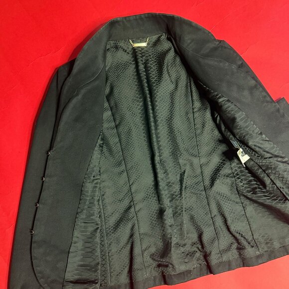 Roberto Cavalli Embroidered Cotton Jacket – Black, Y2K Style, Women’s M - Picture 8 of 11